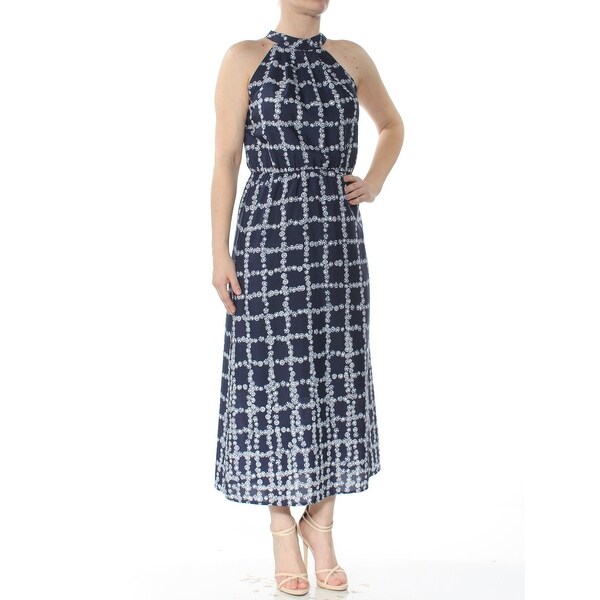 navy print maxi dress