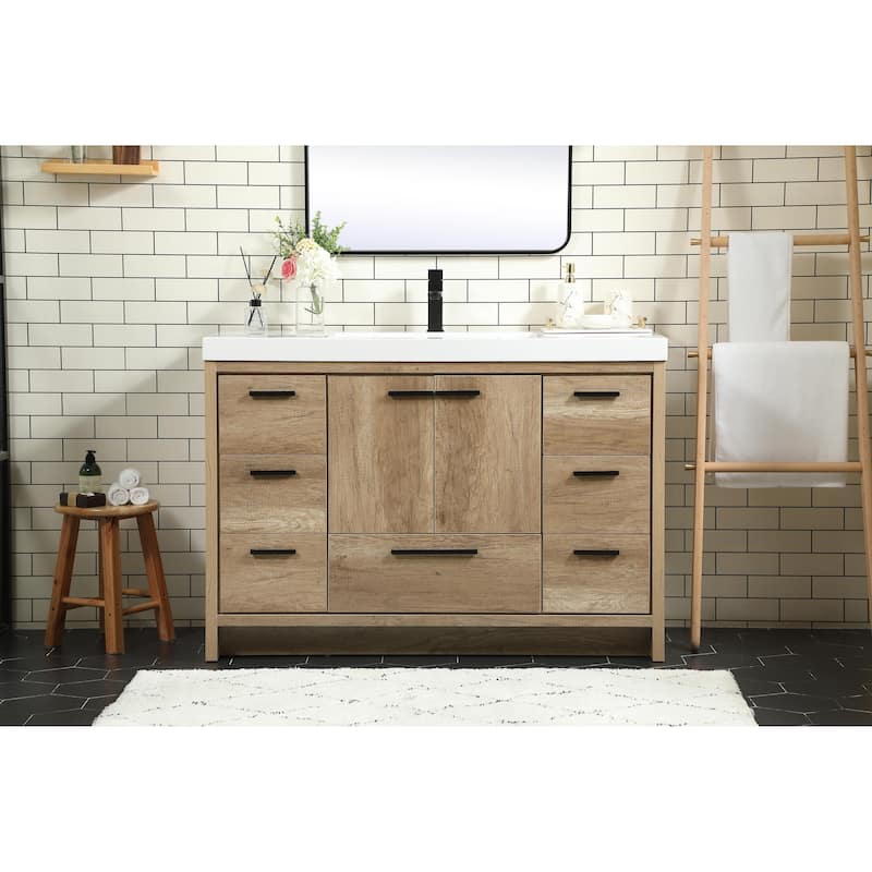 Line 36 - 48 Inch Single Bathroom Vanity - Natural Oak - 48 Inches