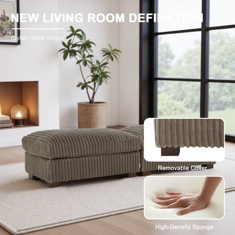 Fauxfur Ottoman Bench