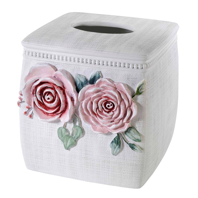 Avanti Linens Spring Garden Tissue Cover - White - Tissue Cover
