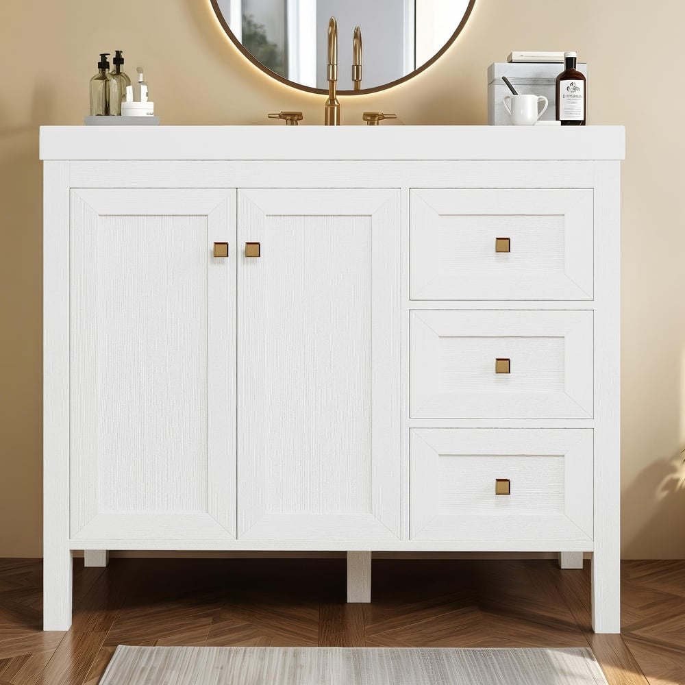 Moasis 36"/42" Bathroom Vanity Cabinet Set with Sink Combo and 3 Drawers & Cabient