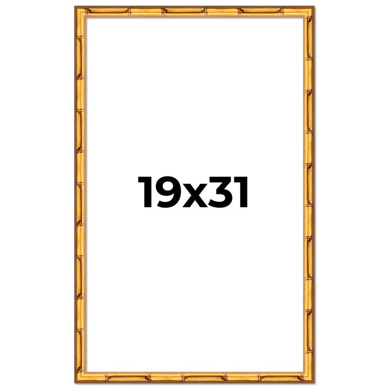 19x31 Frame Gold Bamboo Picture Frame Modern Photo Frame Includes UV Acrylic Shatter Guard Front Acid Free Foam Backing Board