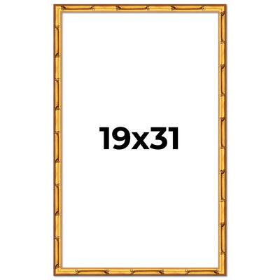 19x31 Frame Gold Bamboo Picture Frame Modern Photo Frame Includes UV Acrylic Shatter Guard Front Acid Free Foam Backing Board
