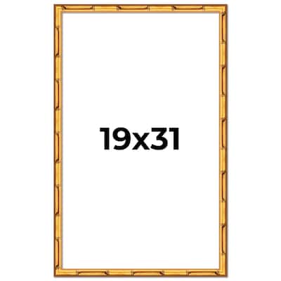 19x31 Frame Gold Bamboo Solid Wood Picture Frame | 1 Inch Moulding