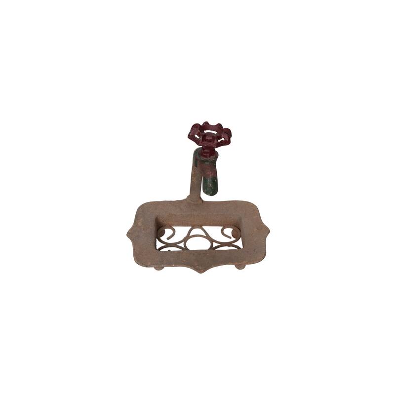 Cast Iron Soap Dish with Miniature Faucet Detail