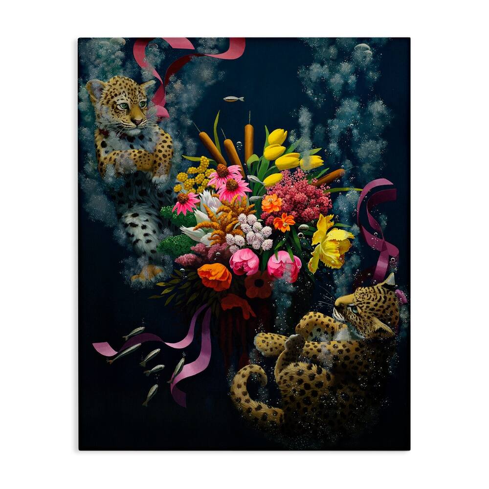 Stupell Bouquet with Leopards Underwater Canvas Wall Art Design By Heather Gauthier