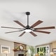 preview thumbnail 82 of 93, 48"/52"/60"/72" Modern Black LED Ceiling Fan with Light Remote (3/5/6/8/12 Reversible Blades)