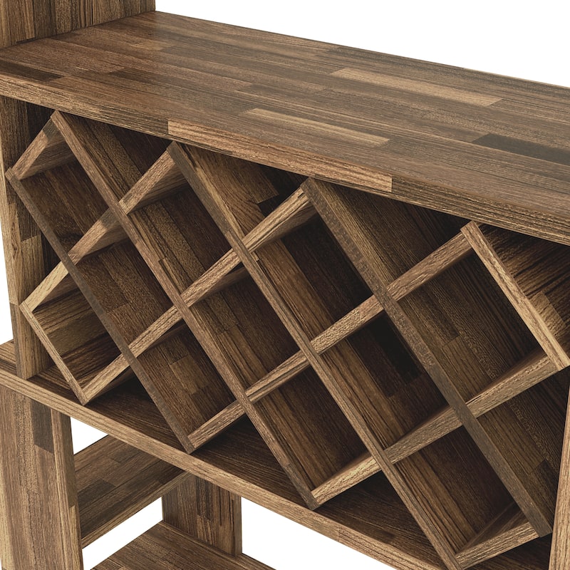 DH BASIC Contemporary Dual-Side Access Lattice 11-Bottle Wine Rack and Cabinet by Denhour