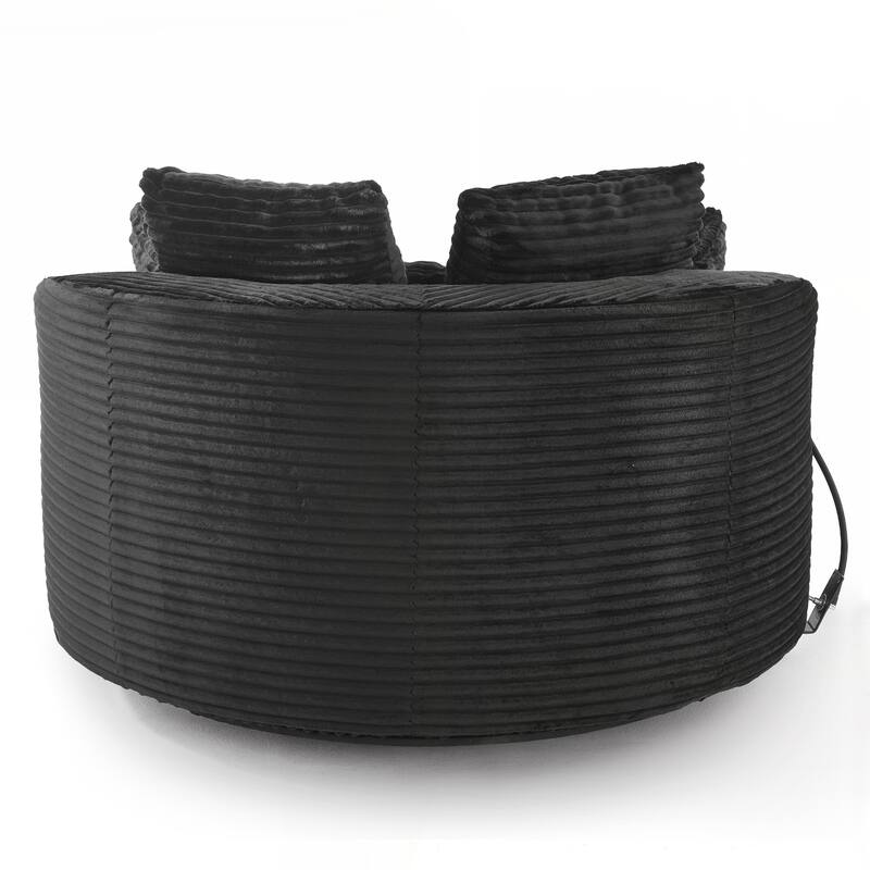 360° Swivel Chair Accent Barrel Chair Corduroy Round Sofa Chair