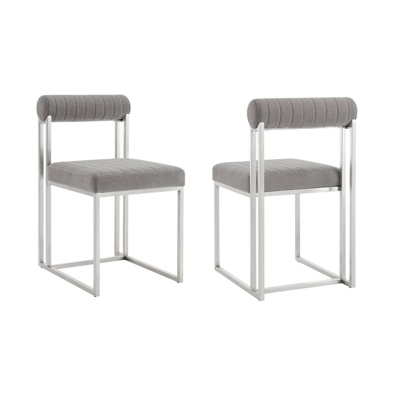 Anastasia Modern Upholstered Metal Dining Chairs - Set of 2