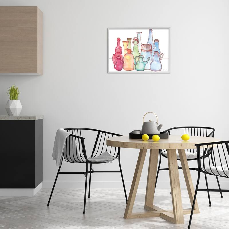 Stupell Colorful Vases Collection Framed Giclee Art Design By Stephanie Fielden