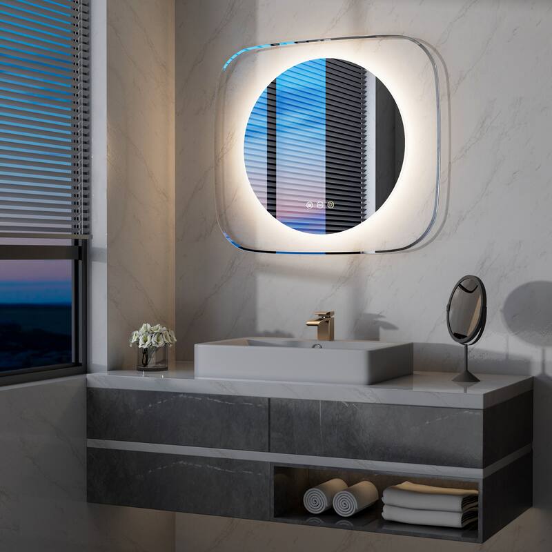 Innovation Lighted LED Bathroom Mirror 28"x32" Wall Mounted Vanity Mirror - 28”x32”