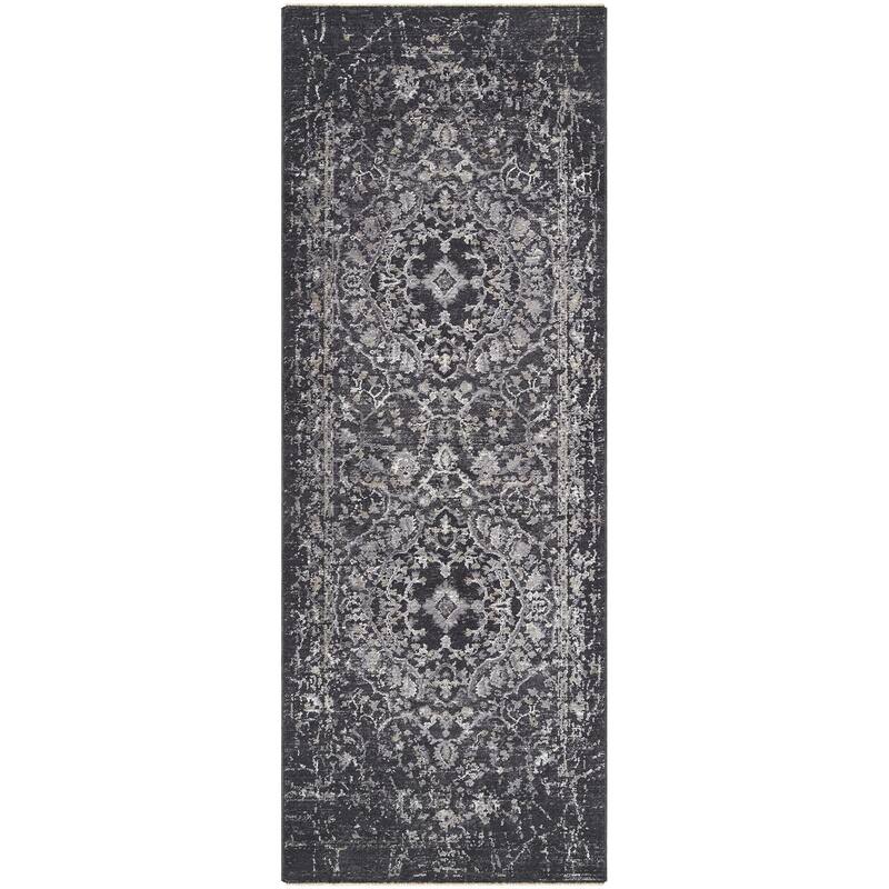 Livabliss Gakko Traditional Area Rug - Black - 2'7" x 7'3"