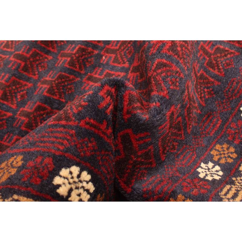 ECARPETGALLERY Hand-knotted Teimani Dark Navy Wool Rug - 2'9 x 4'5