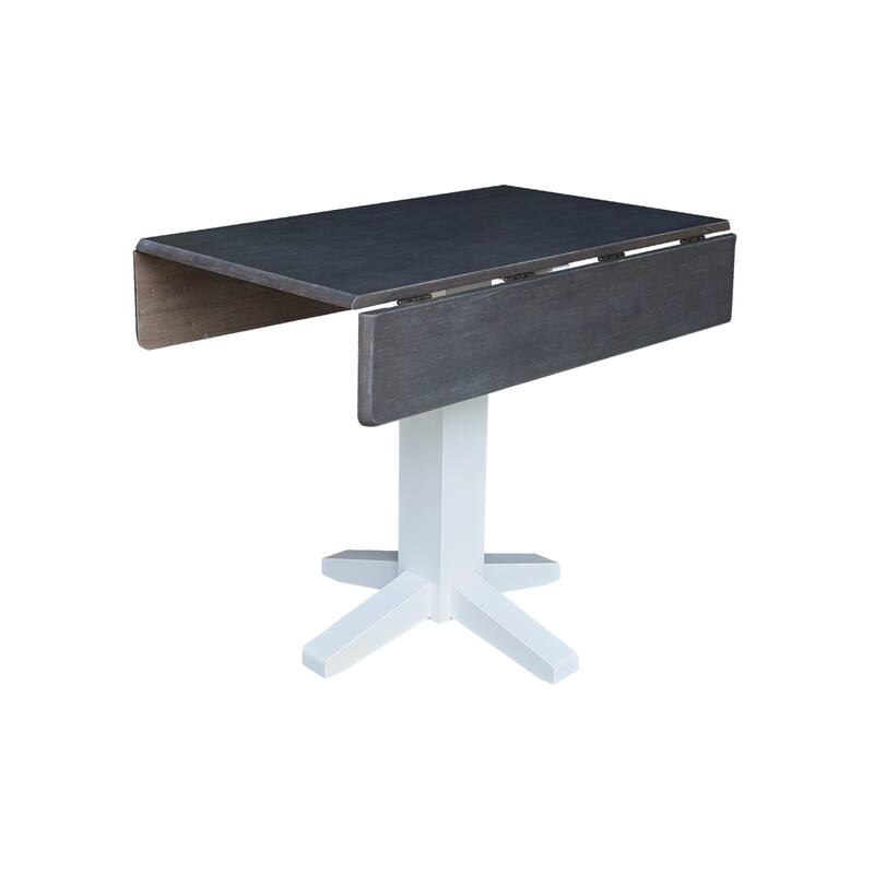 36 in. Solid Wood Square Dual Drop Leaf Dining Table