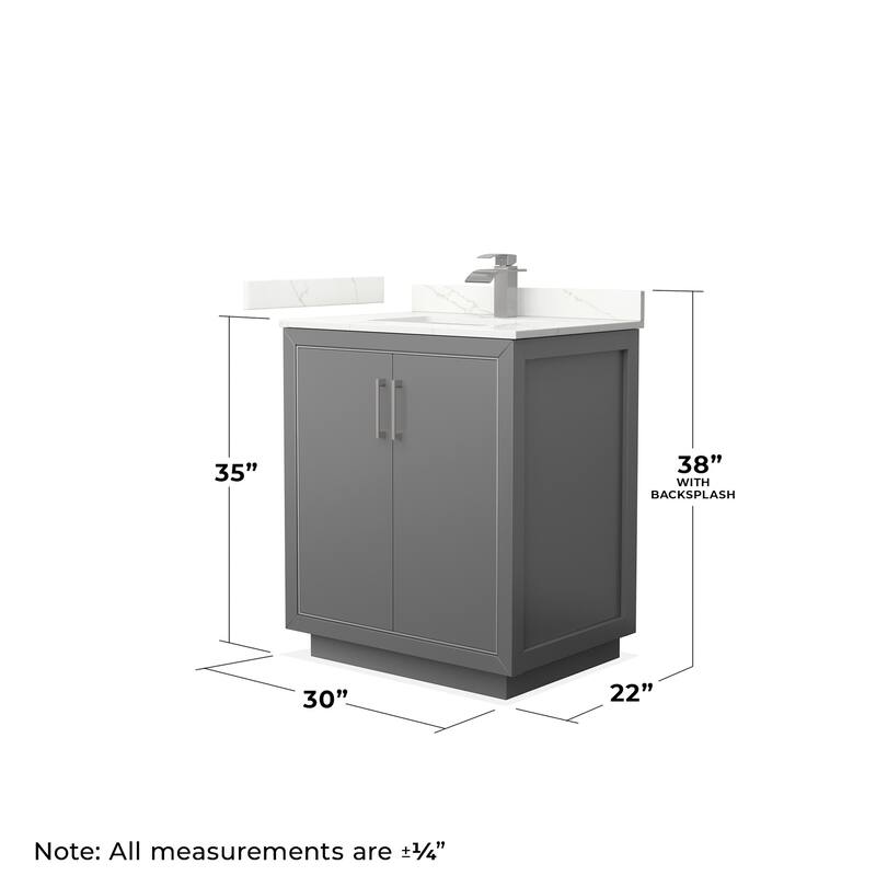Wyndham Collection WCF111130S-QTZ-UNSM24 Icon 30" Free Standing Single