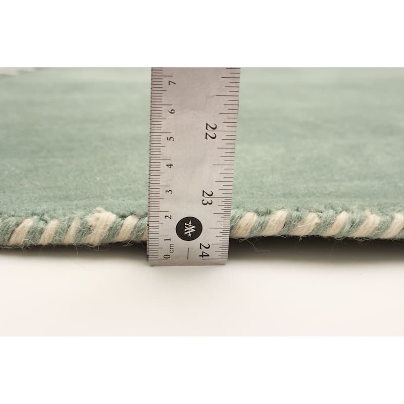 Kashkuli Gabbeh Teal Rug 4'11" x 4'11" - 4'11 x 4'11