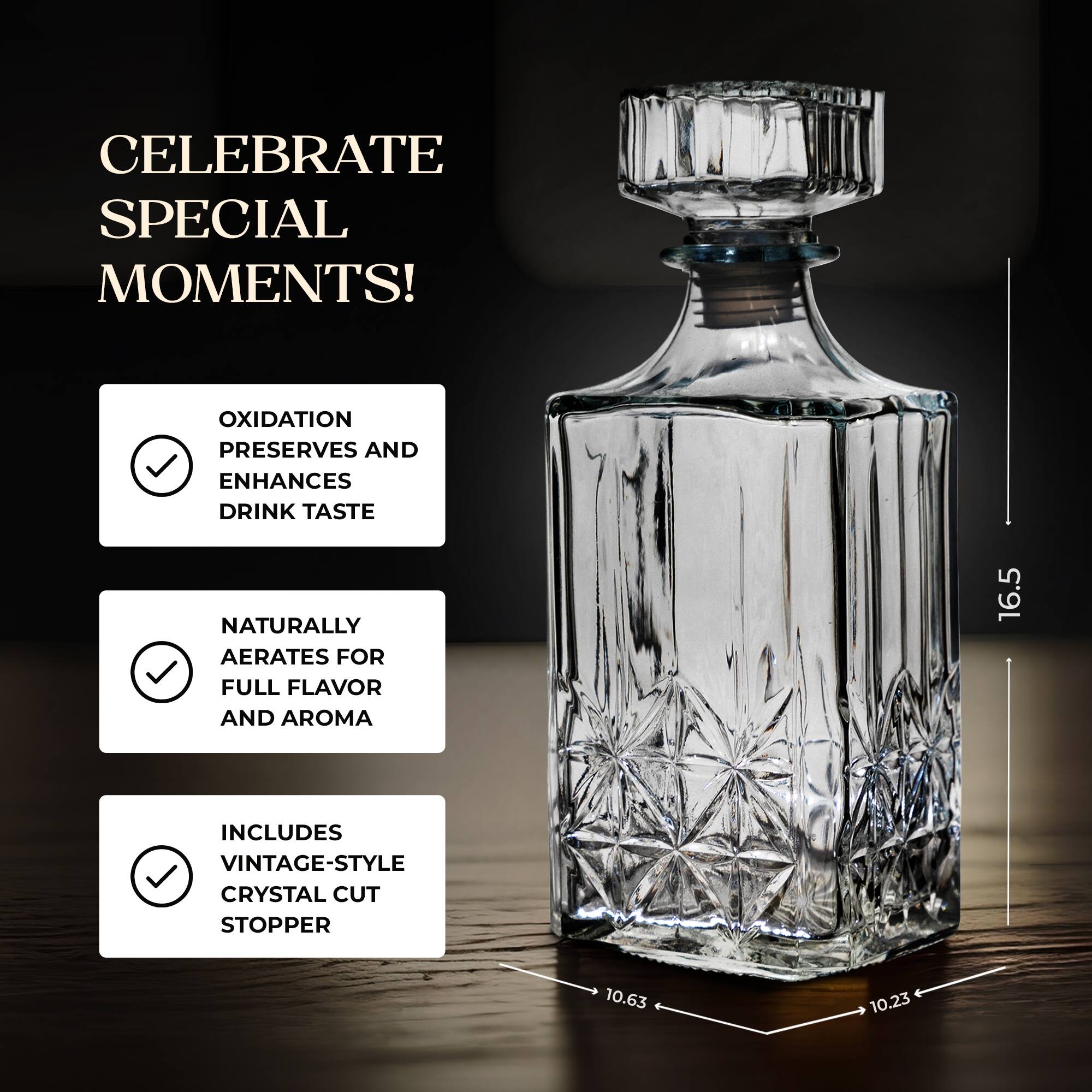 Fifth Avenue Islay Whiskey Decanter Stopper and 6 Tumbler Set On Sale