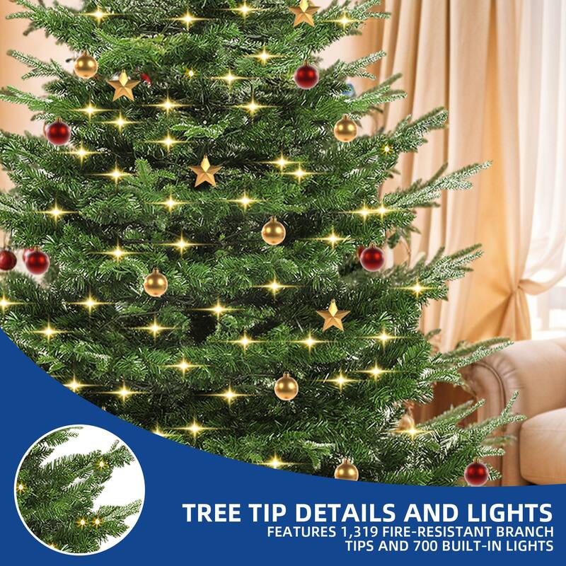 Moasis 6.5/7 ft Pre-Lit Artificial Aspen Fir Artificial Christmas Tree with 500 Multi-Mode Lights