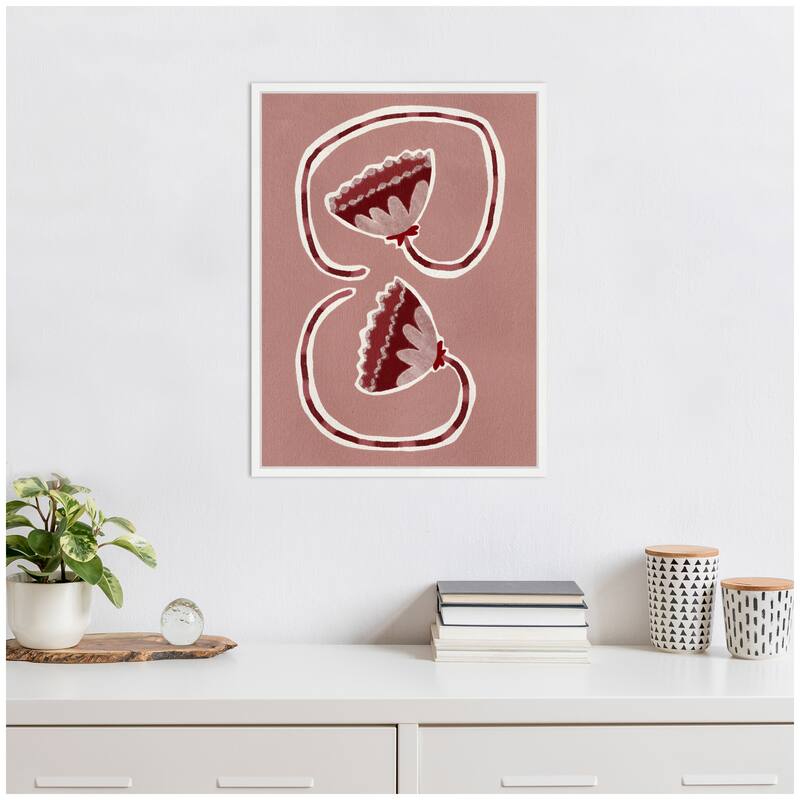 Kate and Laurel Sylvie Delicate Bloom 16 Framed Canvas by Shatha Al Dafai