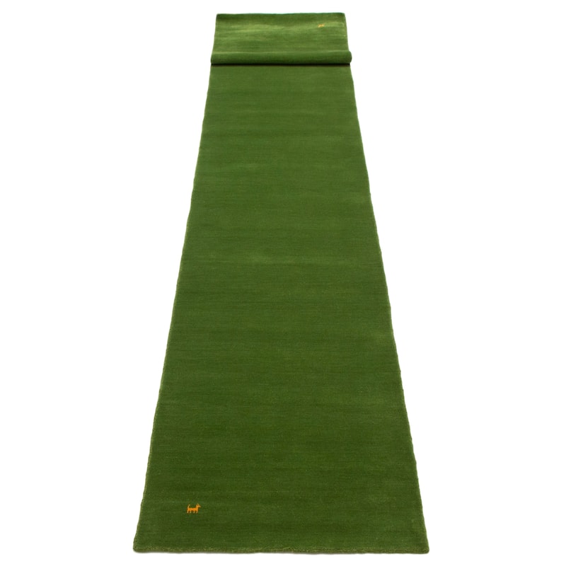 Kashkuli Gabbeh Green Rug 2'8" x 17'8" - 2'8 x 17'8