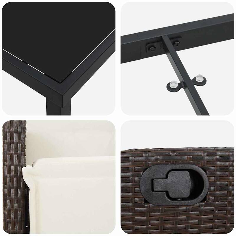 vidaXL Garden Dining Set with Cushion Poly Rattan