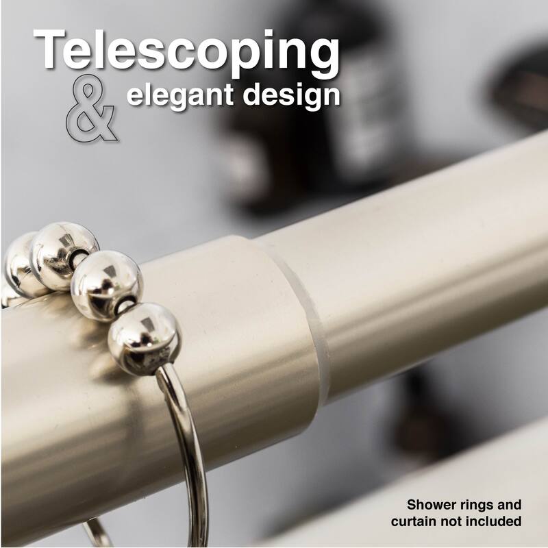 Double Curved Shower Curtain Rod Adjustable 44 to 70 inches by JS Jackson Supplies