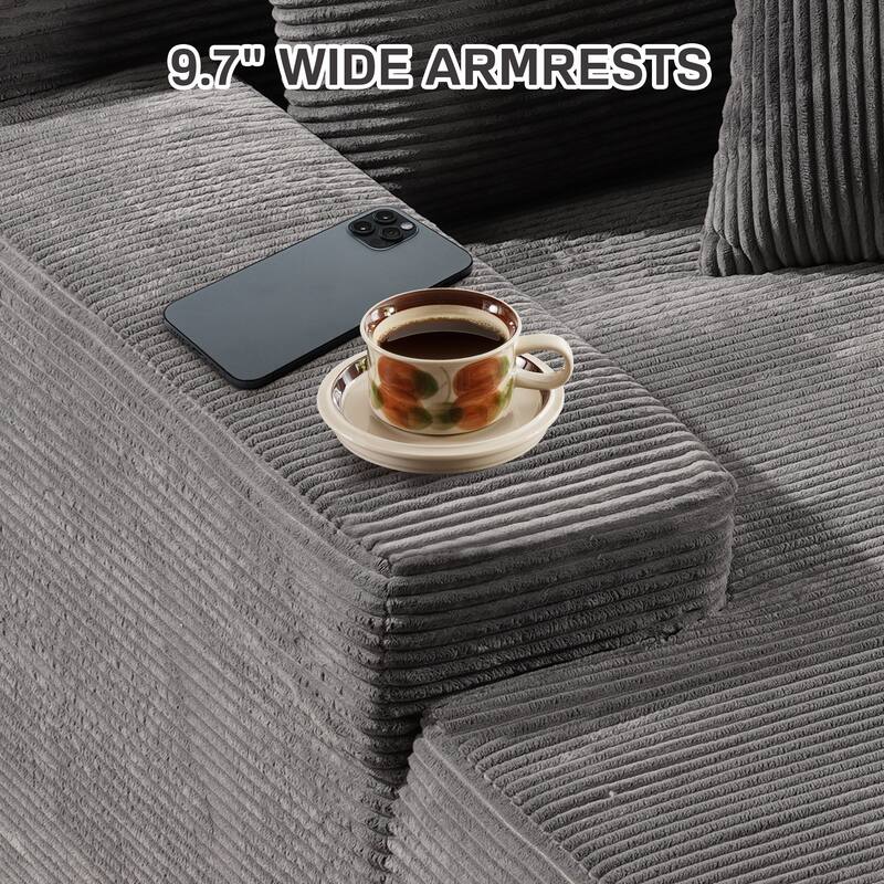 XIZZI Chaise Lounge Chair Corduroy Boneless Sofa Bed Sleeper Couch