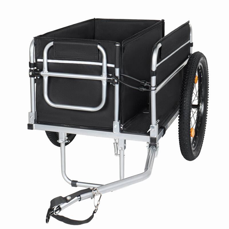 Bike Cargo Trailer, 110lbs Load Capacity, Heavy-Duty Bicycle Wagon Cart, Foldable Compact Storage, Featuring upgraded Fat tires