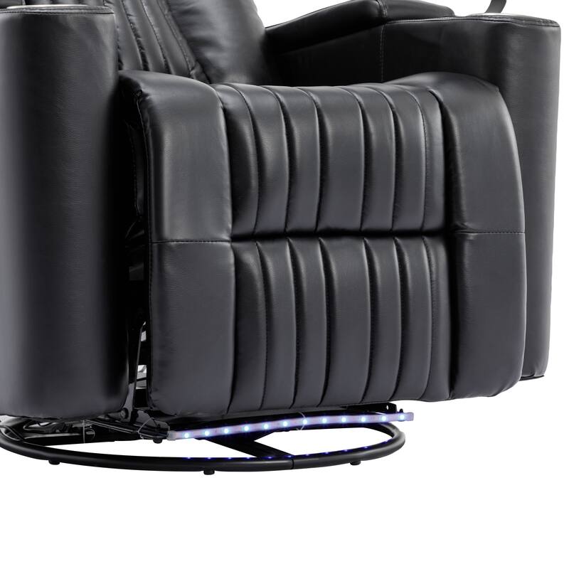 270° Power Swivel Lift Recliner Chair with Cell Phone Stand & Cup Holders, Swivel Tray Table, Lazy Boy Sofa Chair for Home