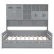 preview thumbnail 1 of 12, Full Wooden Daybed With Size Trundle and All-in-One Cabinet, Grey Grey