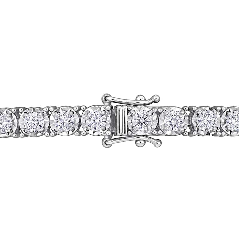 Miadora 14k White Gold Diamond Tennis Bracelet 1 1/3 to 6 1/10ct TDW