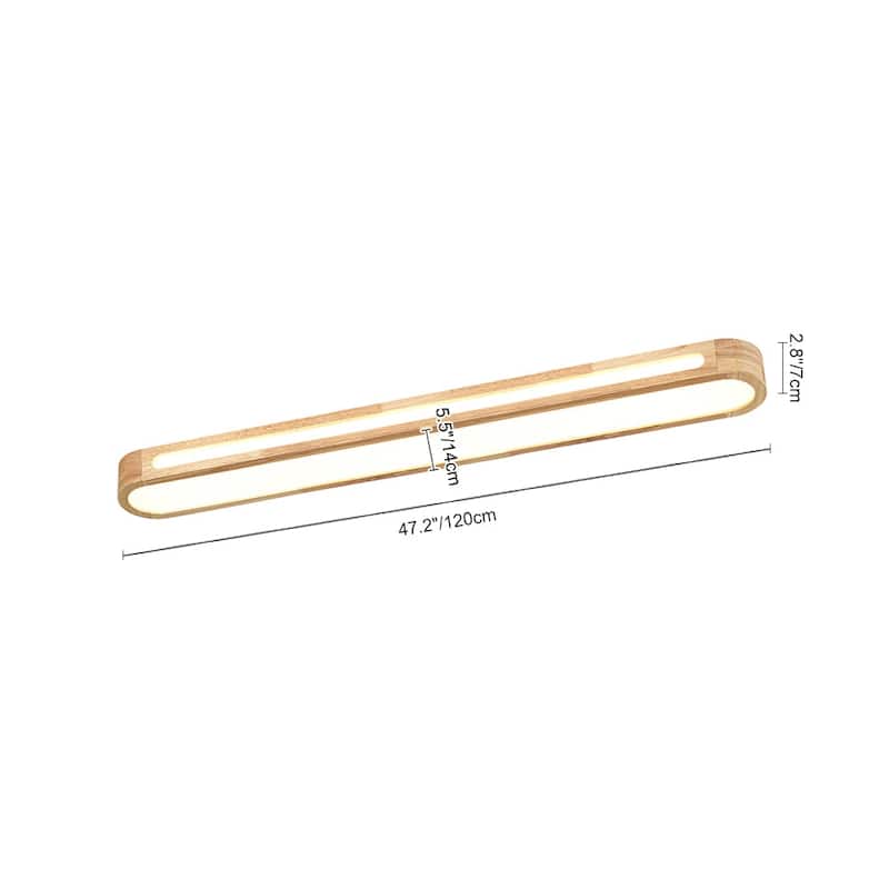 Rustic Natural Wood Dimmable LED Oval Ceiling Light 3000K - Wood Grain - 31.5 Inches