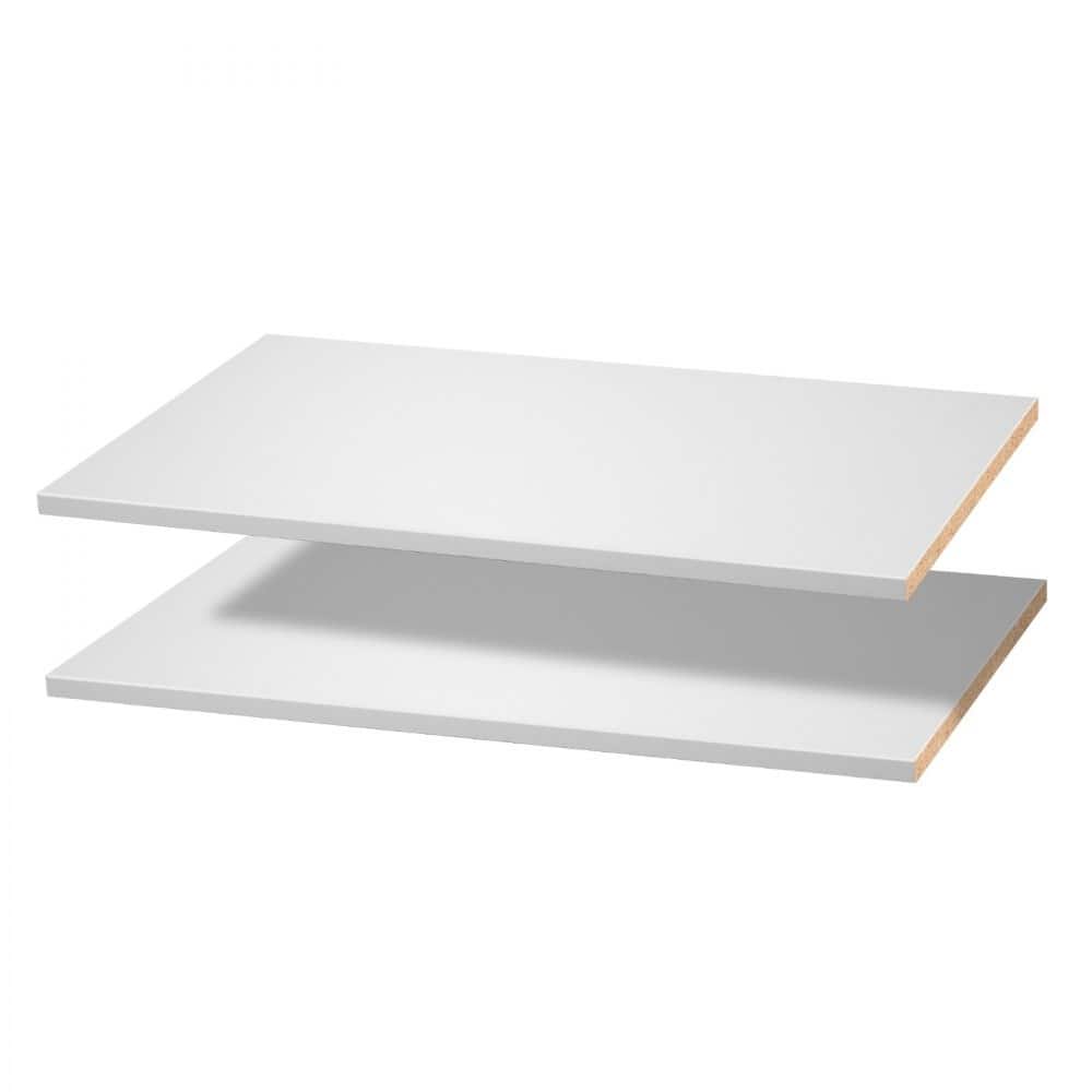 2 Pieces White Particle Board Shelf Melamine-Coated High-Density Board for DIY Storage - 23” x 14” x 0.6”