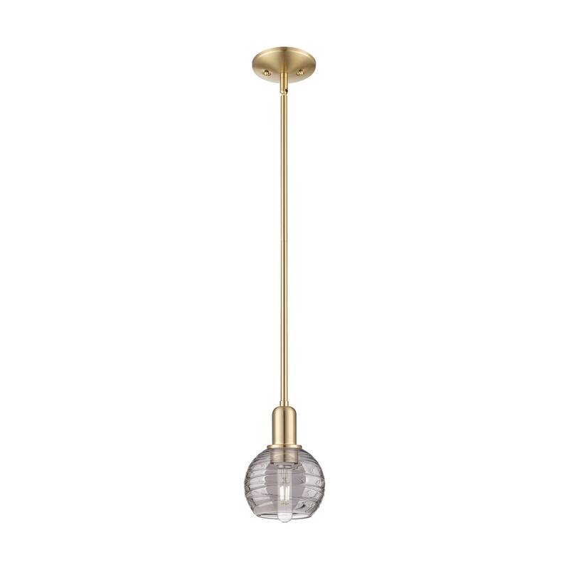 Innovations Lighting 716-1S-8-6 Athens Deco Swirl Pendant Athens Deco - Champagne Bronze / Light Smoke Deco Swirl