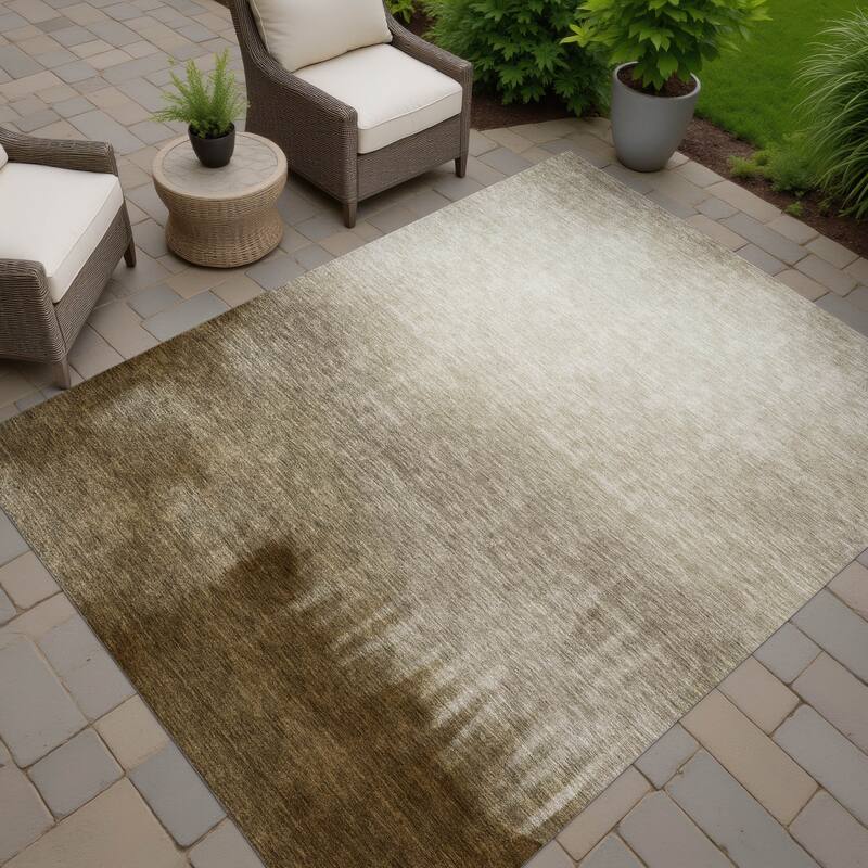Machine Washable Indoor/ Outdoor Modern Dawn Chantille Rug
