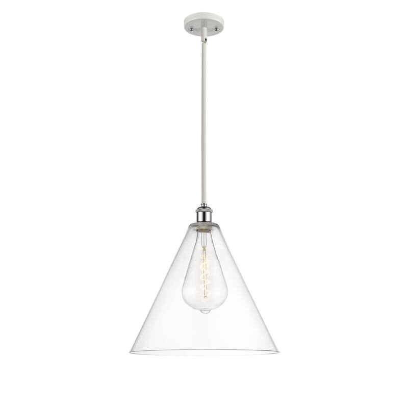 Innovations Lighting Berkshire 1 Light 16" Pendant - Clear/White and Polished Chrome