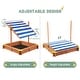 preview thumbnail 5 of 5, 46" Wooden Kids Sandbox with Cover, Large Outdoor Cedar Sandpit for Backyard Play, Perfect Kids Gift for Toddlers