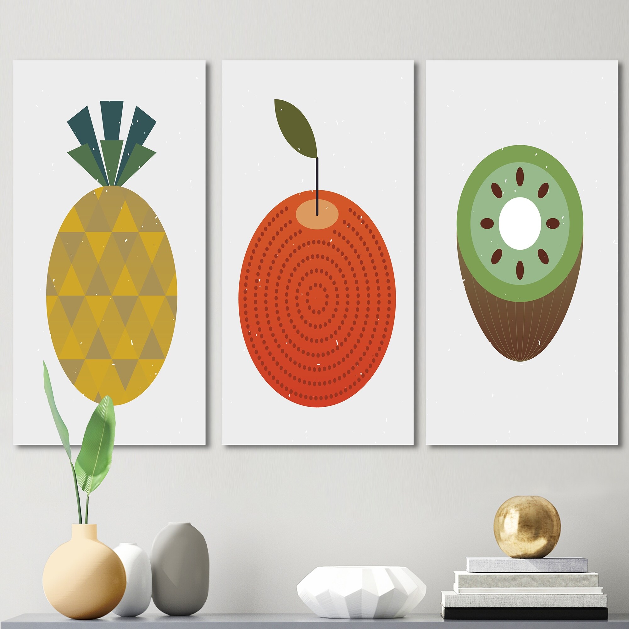 Designart Organic Vintage Fruits III Traditional Art Collection Set-image