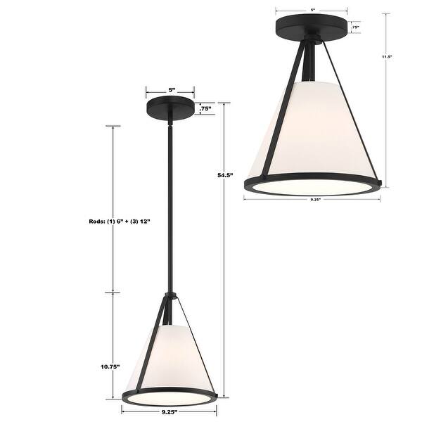 Fulton 1 Light Black Pendant