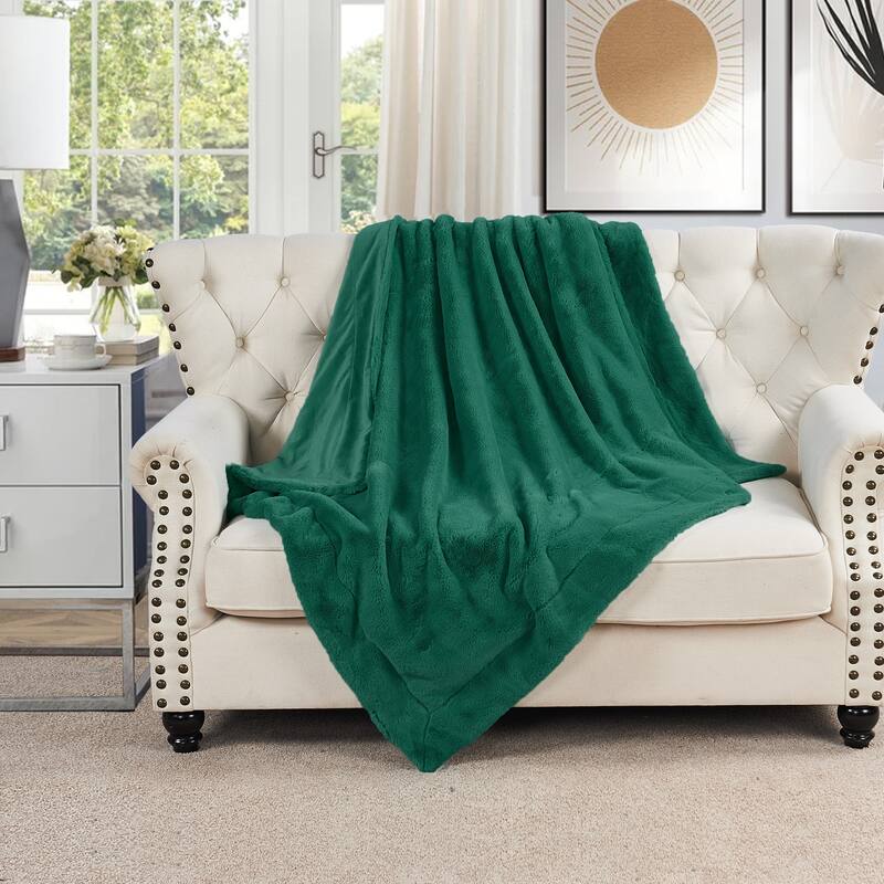Home Soft Things FoxFauxFur Throw 50"x60"/60"x80" - 50"x60" - Teal Green
