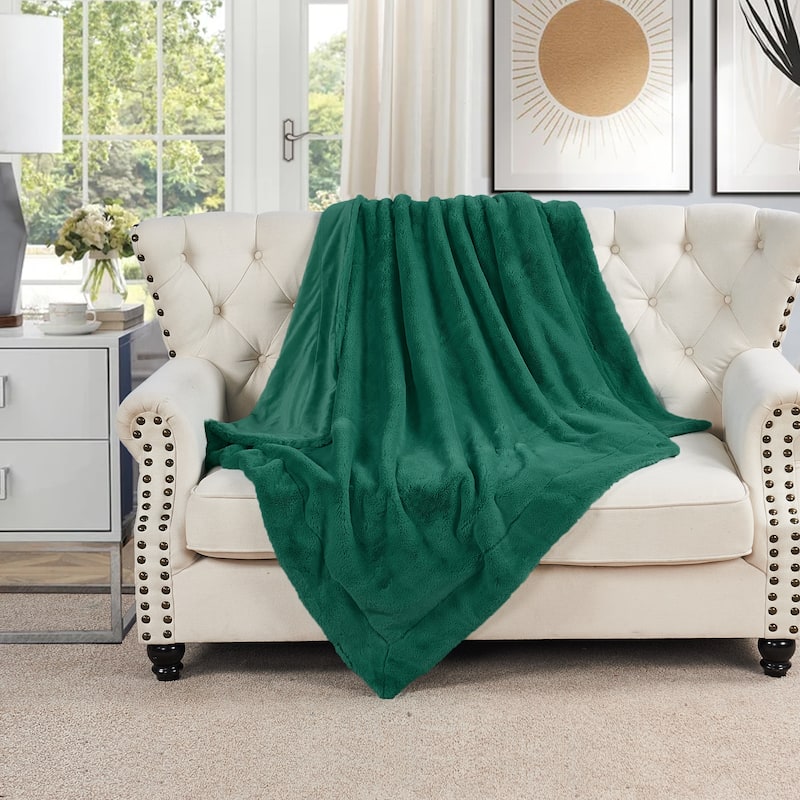 Home Soft Things FoxFauxFur Throw 50"x60"/60"x80" - 60"x80" - Teal Green