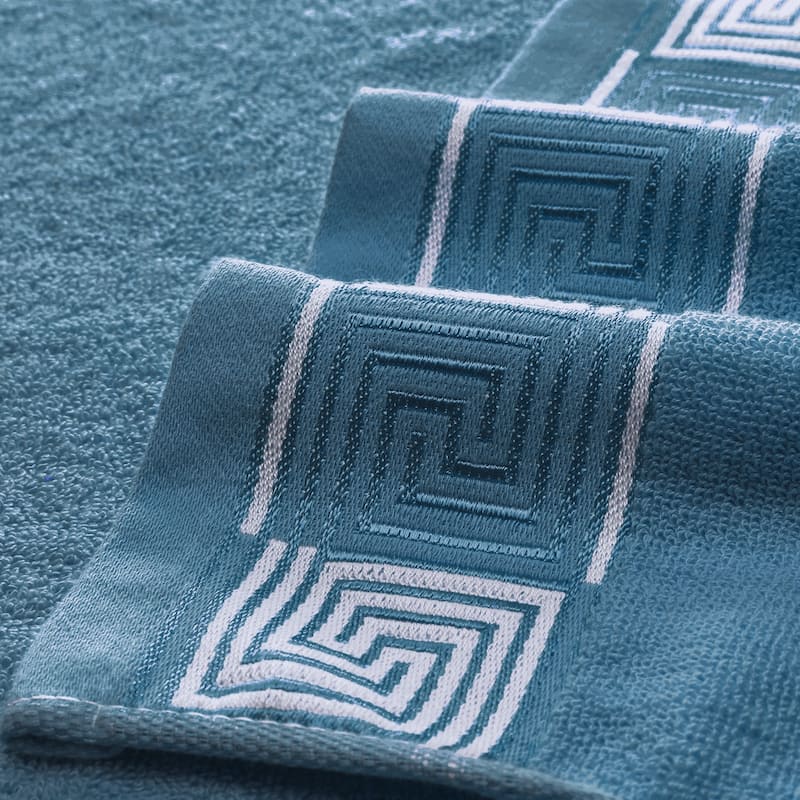 Cotton Bath Towels, 2 Pack Solid Bathroom Towels Set Highly Absorbent Towels for Bathroom 28" x 56" - Blue-2