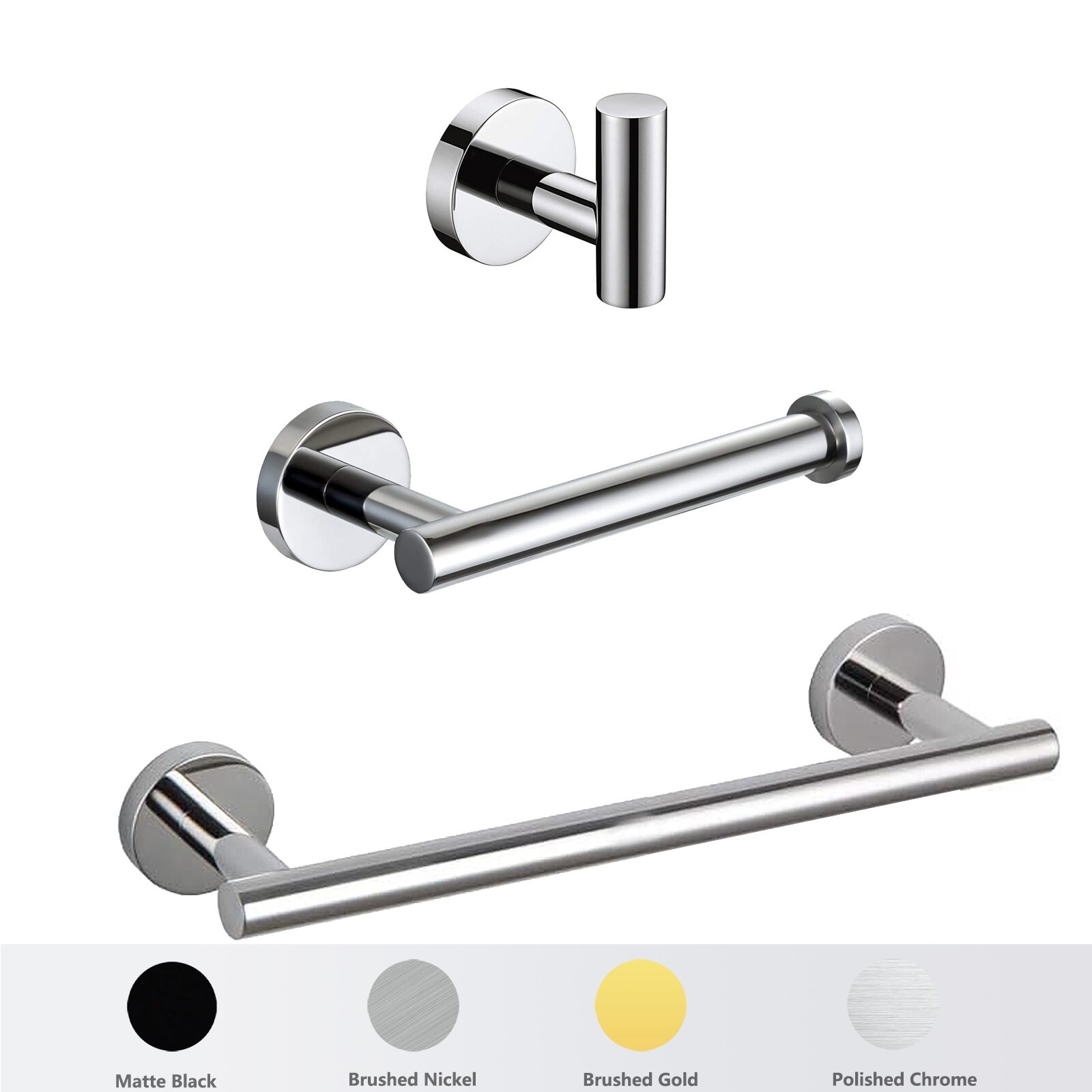 Round Stainless Steel 4 Piece Bathroom Accessories Set Towel Bar Kit Wall  Mounted Brushed Nickel Bathroom Hardware Set - China 5-Pieces Brushed  Nickel Bathroom Hardware Set, Bathroom Hardware Towel Bar Set