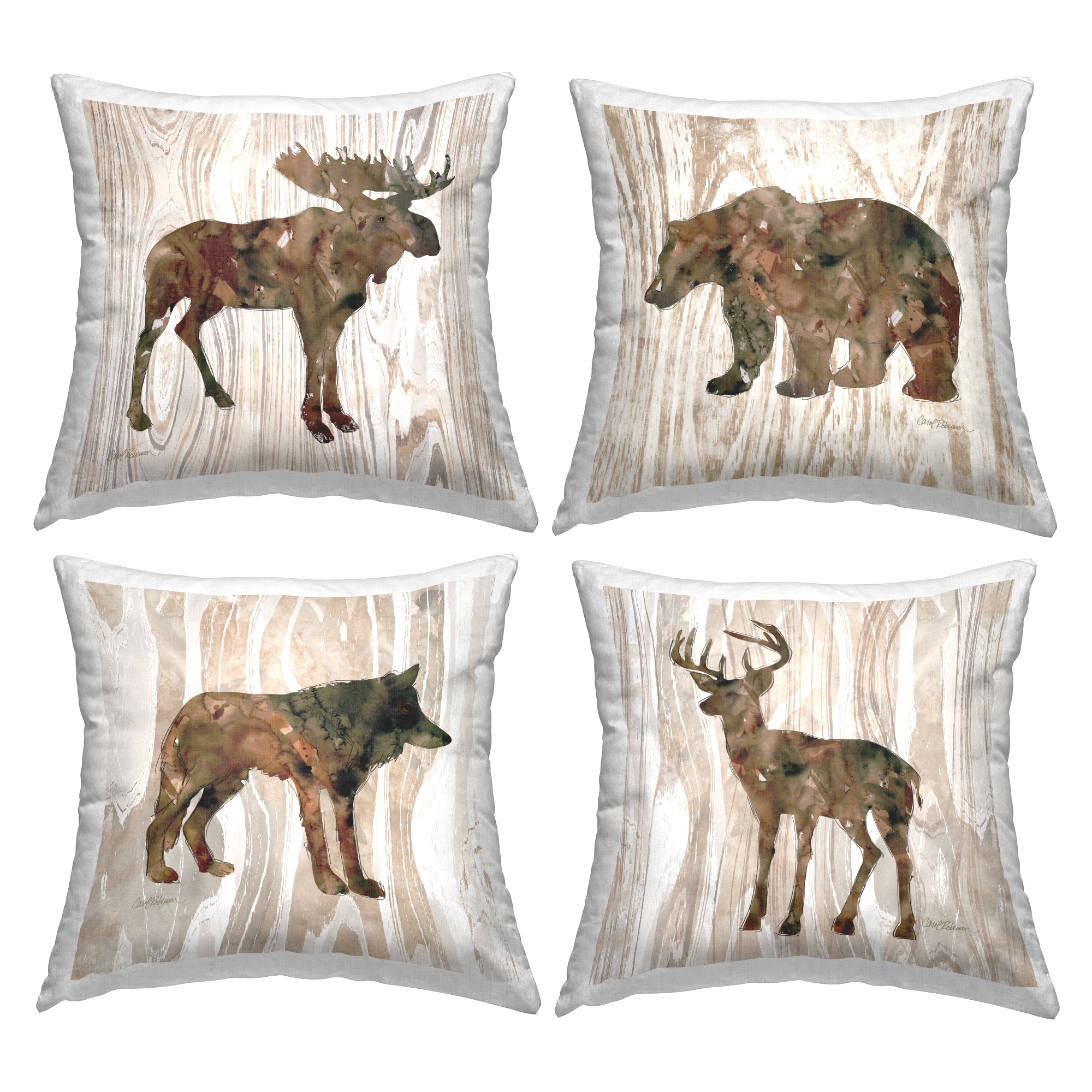 Stupell Woodland Animal Silhouette Moose Deer Bear Wolf Decorative