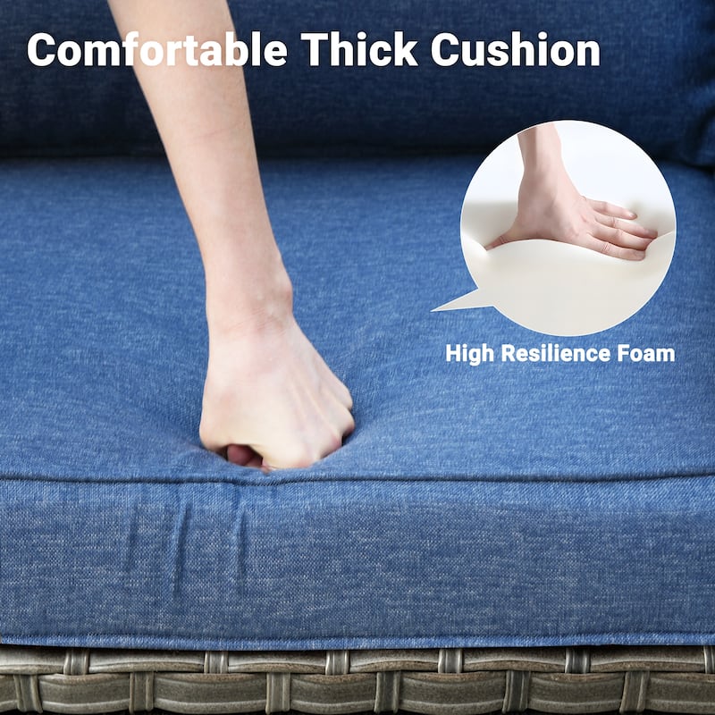 OVIOS 5-Piece Outdoor Wicker Patio Conversation Set