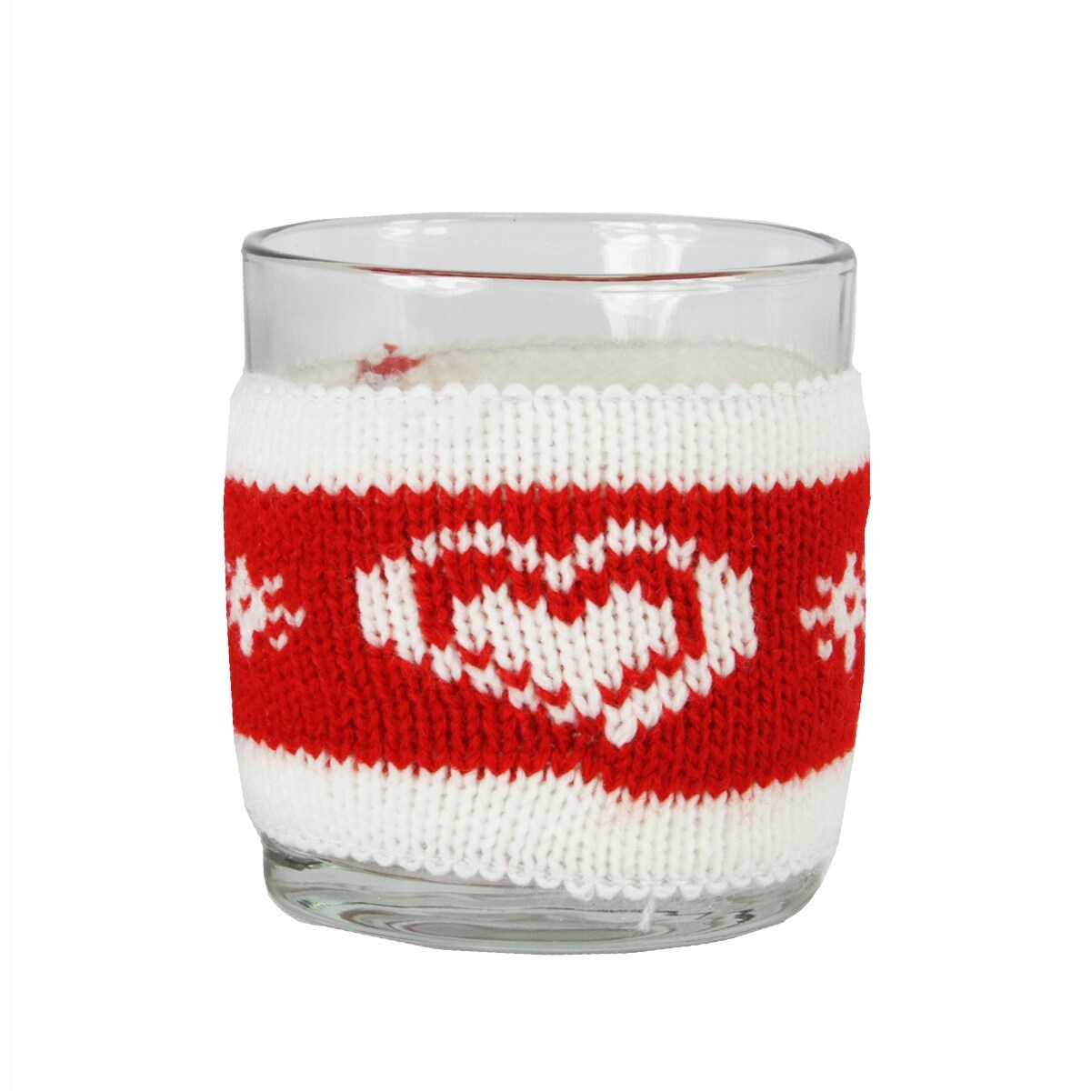 Shop 3 25 Red And White Knitted Heart Design Votive Christmas Candle Holder Overstock 16545844