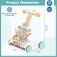 preview thumbnail 5 of 4, Wooden Baby Push Walker Toddler Activity Center w/Adjustable Handle - Multicolor