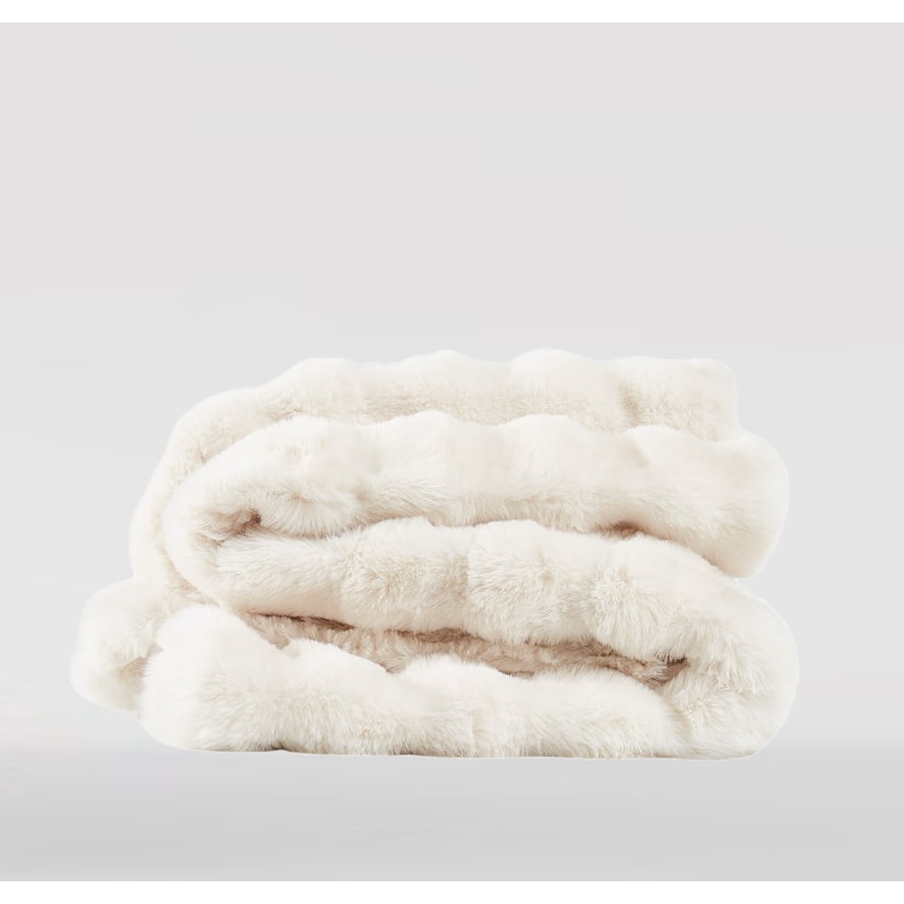 Brooklyn Loom Bubble Faux Fur Blanket and Throw