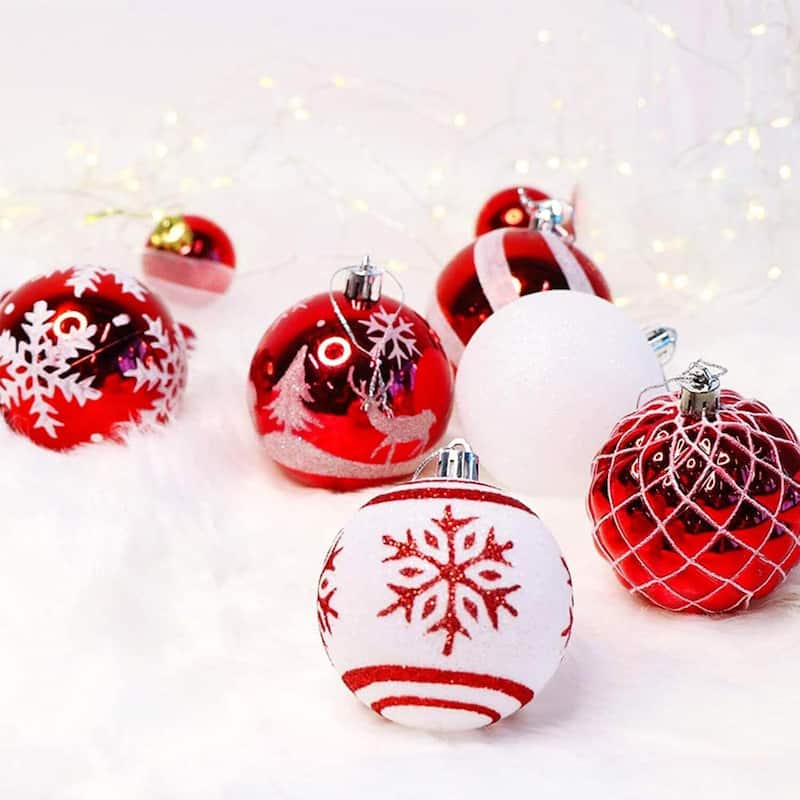 20PCS 2.36in Decorative Christmas Balls Ornaments for Xmas Tree Decor - N/A